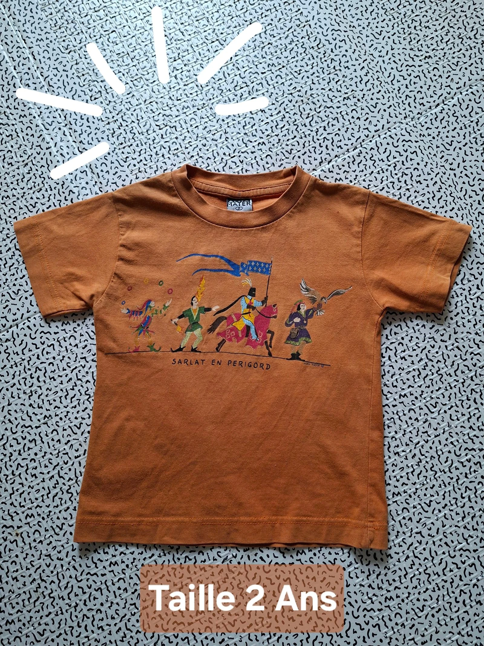 T-shirt enfant 2 ans Sarlat Périgord médiéval vintage